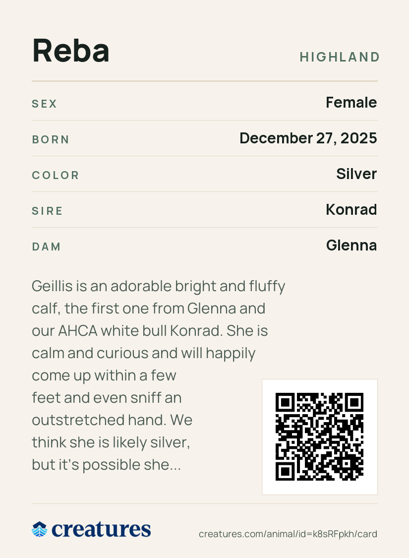 Reba Creature Card back