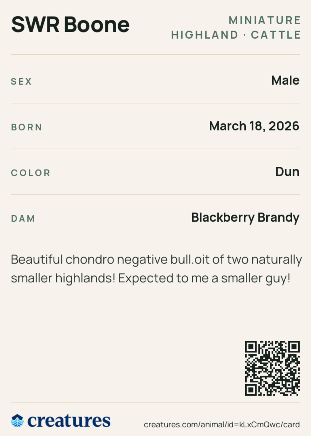 SWR Boone Creature Card back