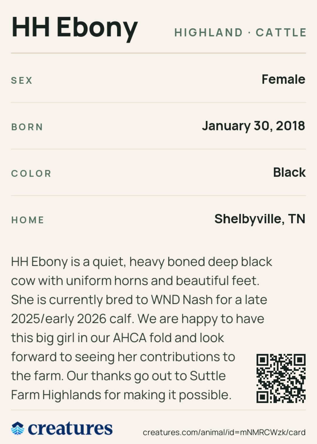 HH Ebony Creature Card back