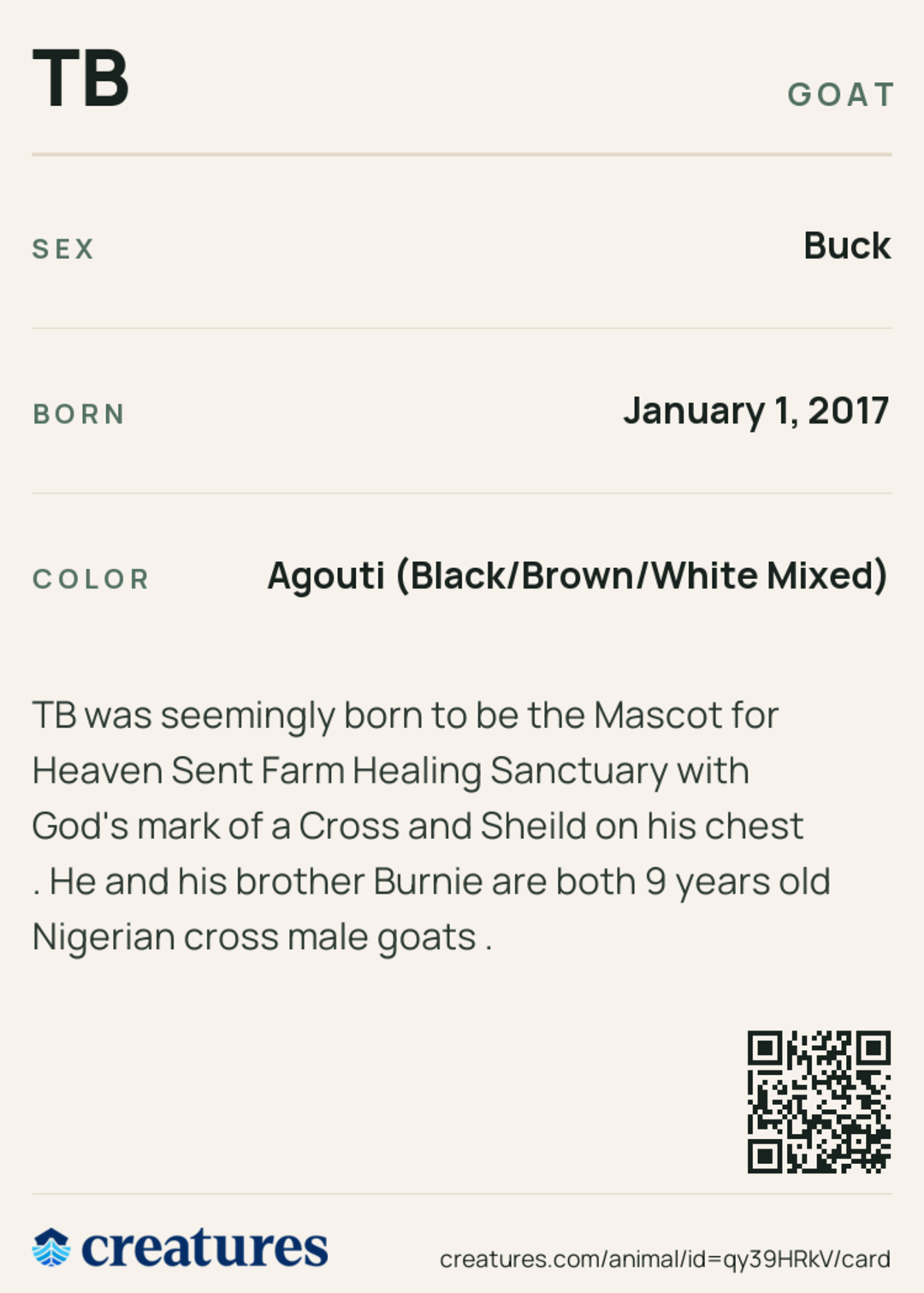 TB Creature Card back