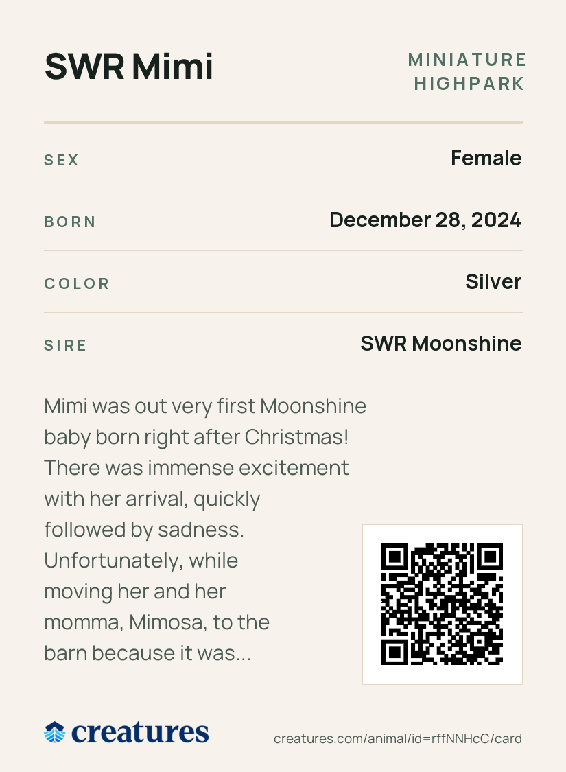 SWR Mimi Creature Card back