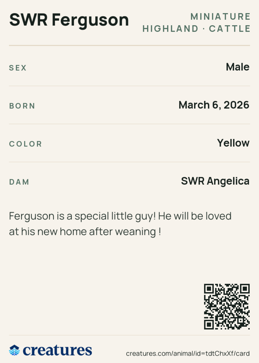 SWR Ferguson Creature Card back