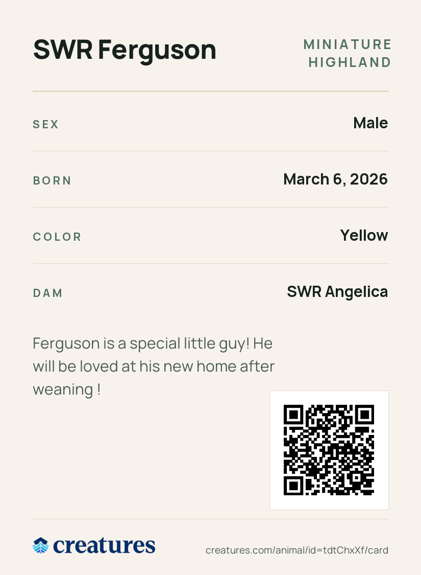 SWR Ferguson Creature Card back