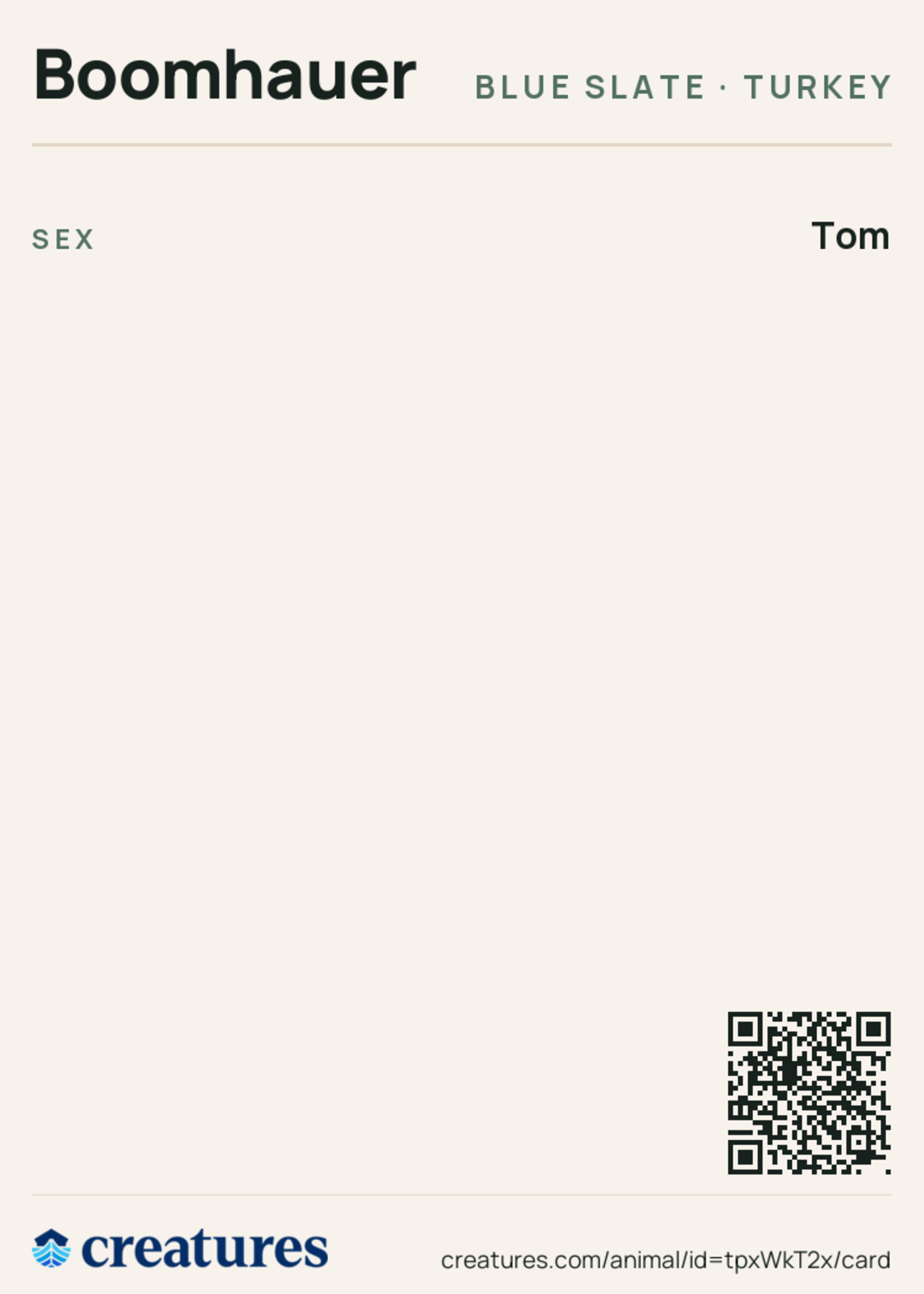 Boomhauer Creature Card back