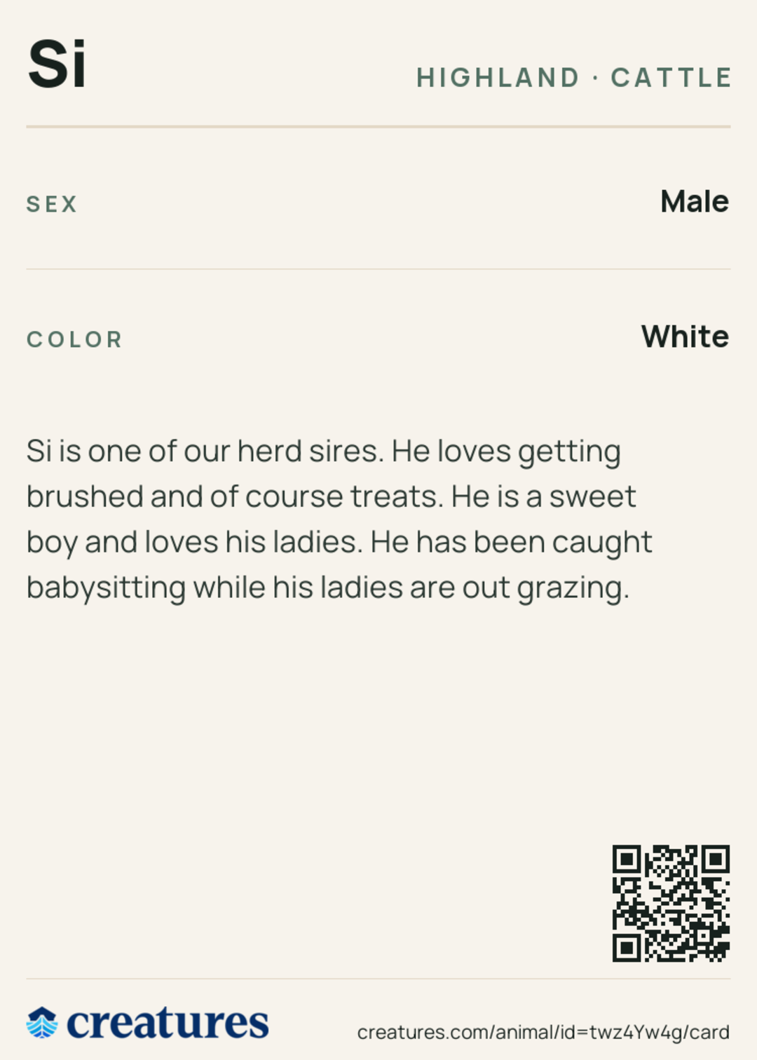 Si Creature Card back