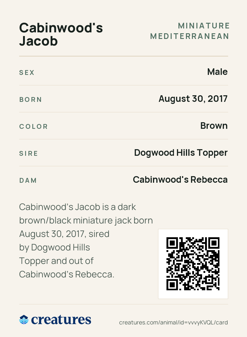 Cabinwood's Jacob Creature Card back