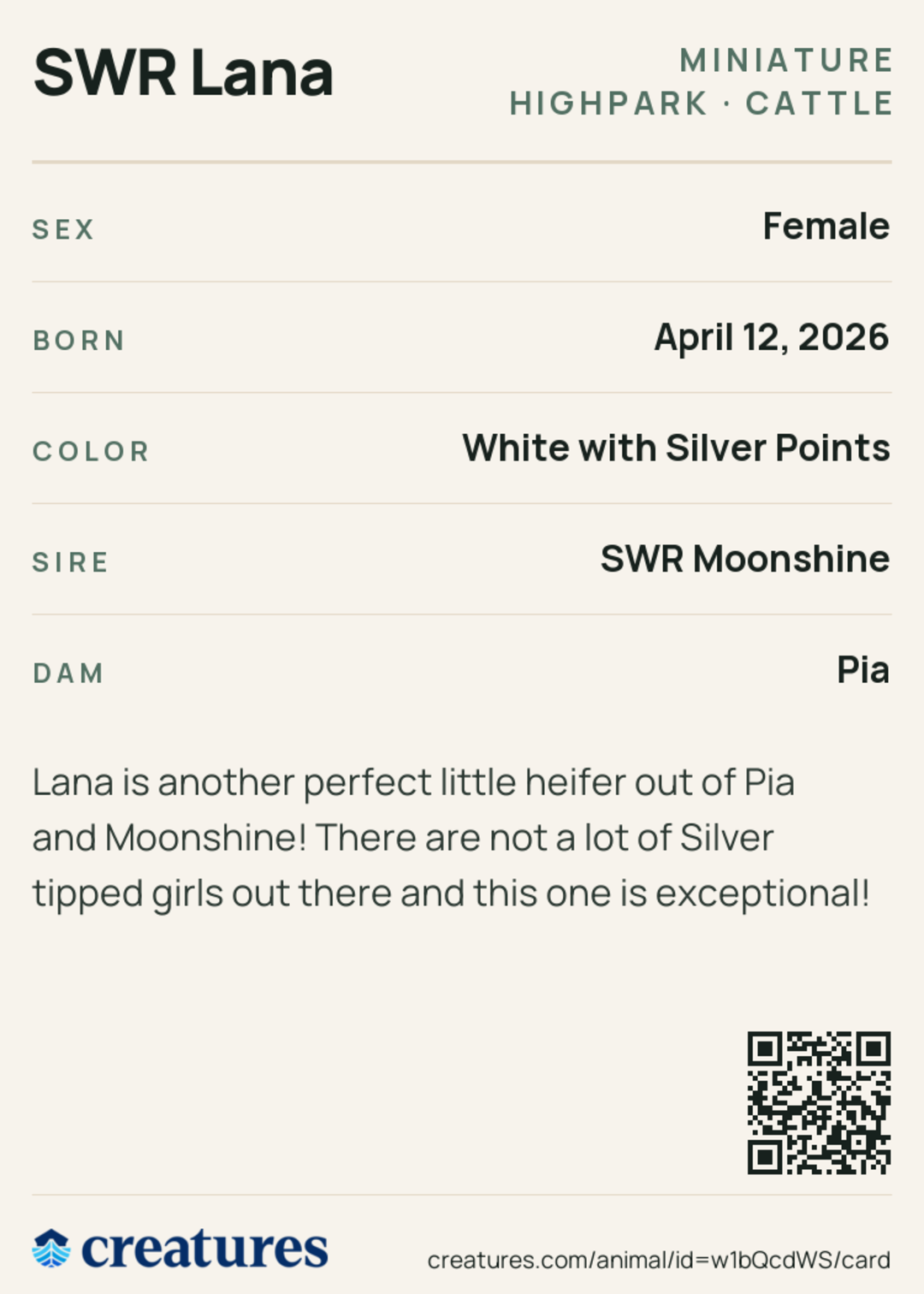 SWR Lana Creature Card back