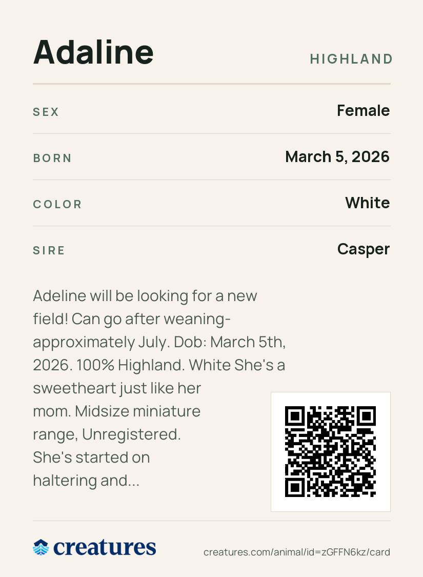 Adaline Creature Card back