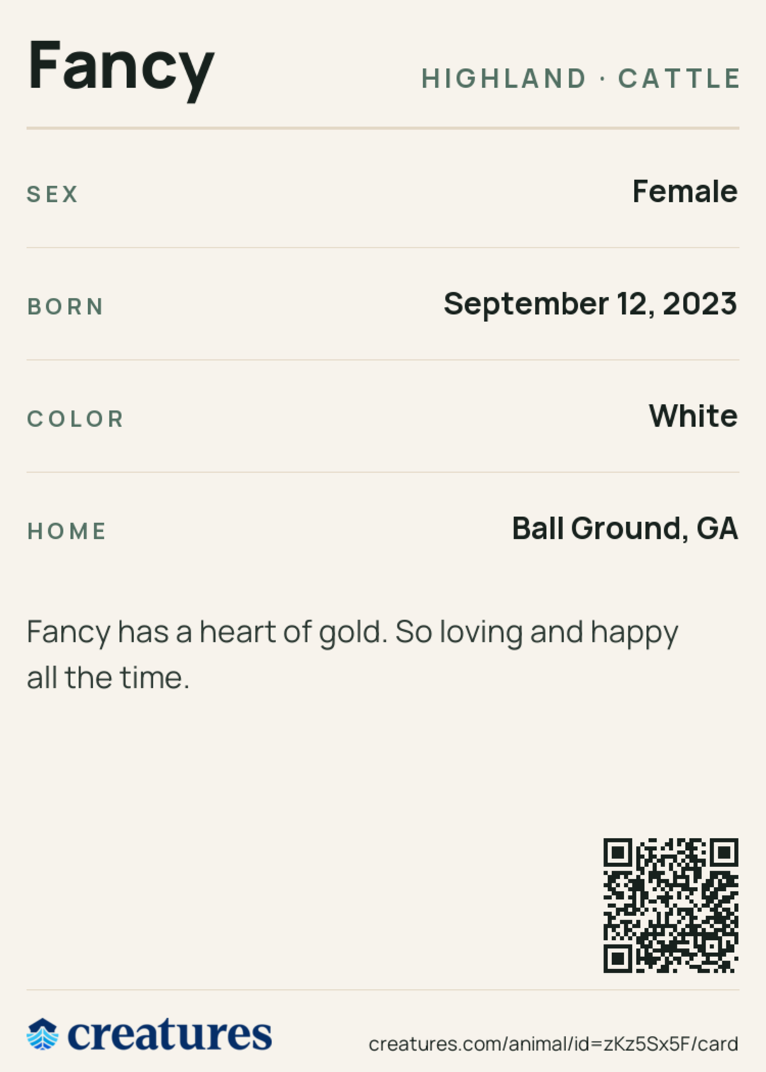 Fancy Creature Card back