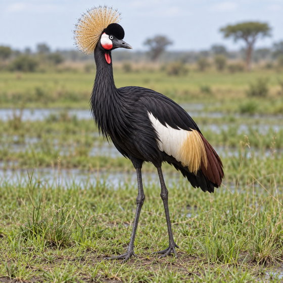 black crowned crane