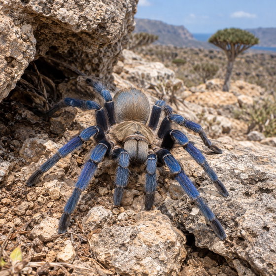Socotra Island blue baboon tarantula