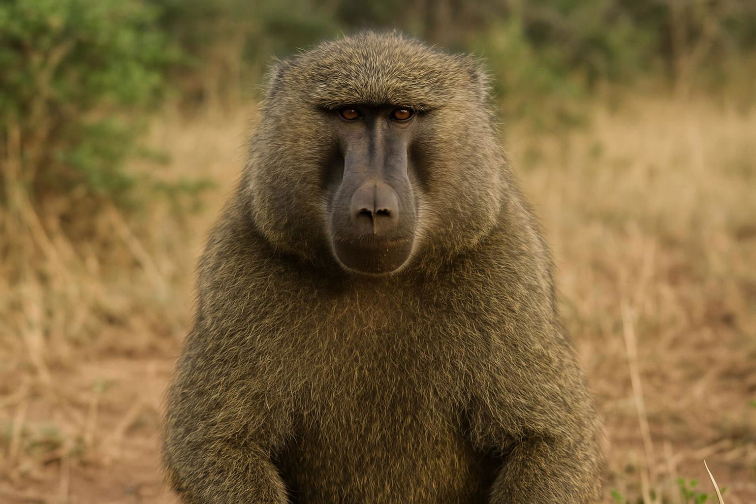 olive baboon