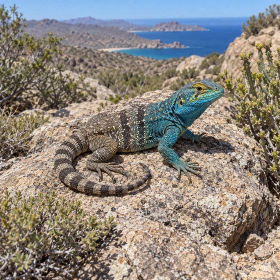 Baja blue rock lizard