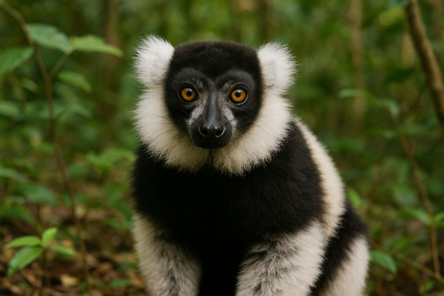 black-and-white ruffed lemur