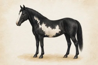 Illustration: Black · Frame horse
