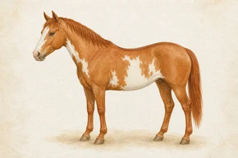 Illustration: Red Dun (chestnut + Dun) · Frame horse