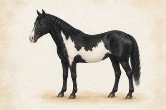 Illustration: Black · primitive markings · Frame horse