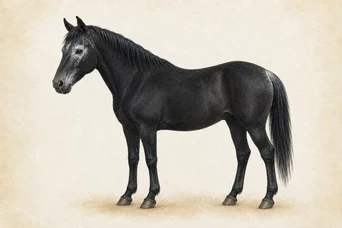 Gray horse over a Black base