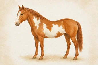 Illustration: Chestnut · primitive markings · Frame horse
