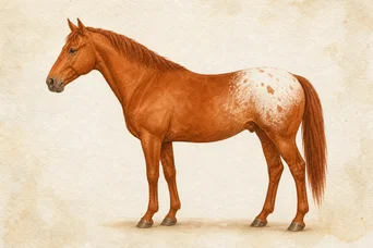 Illustration: Chestnut Anchor · Two Leopard Complex copies · Without PATN1 · Lower range · Later expression horse