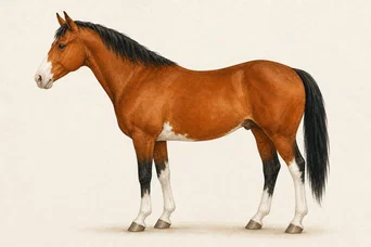 One Splash variant · Bay · Lower range horse