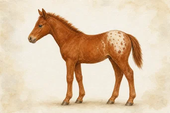 Illustration: Chestnut Anchor · One Leopard Complex copy · Without PATN1 · Lower range · At birth horse