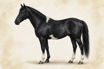 Illustration: Minimal Tobiano · Black horse