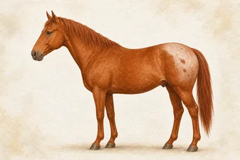 Illustration: Chestnut Anchor · Two Leopard Complex copies · Without PATN1 · Subtle or minimal · Later expression horse